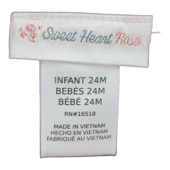 Girls Sweet Heart Rose Floral Applique Dress - Picture 11 of 11